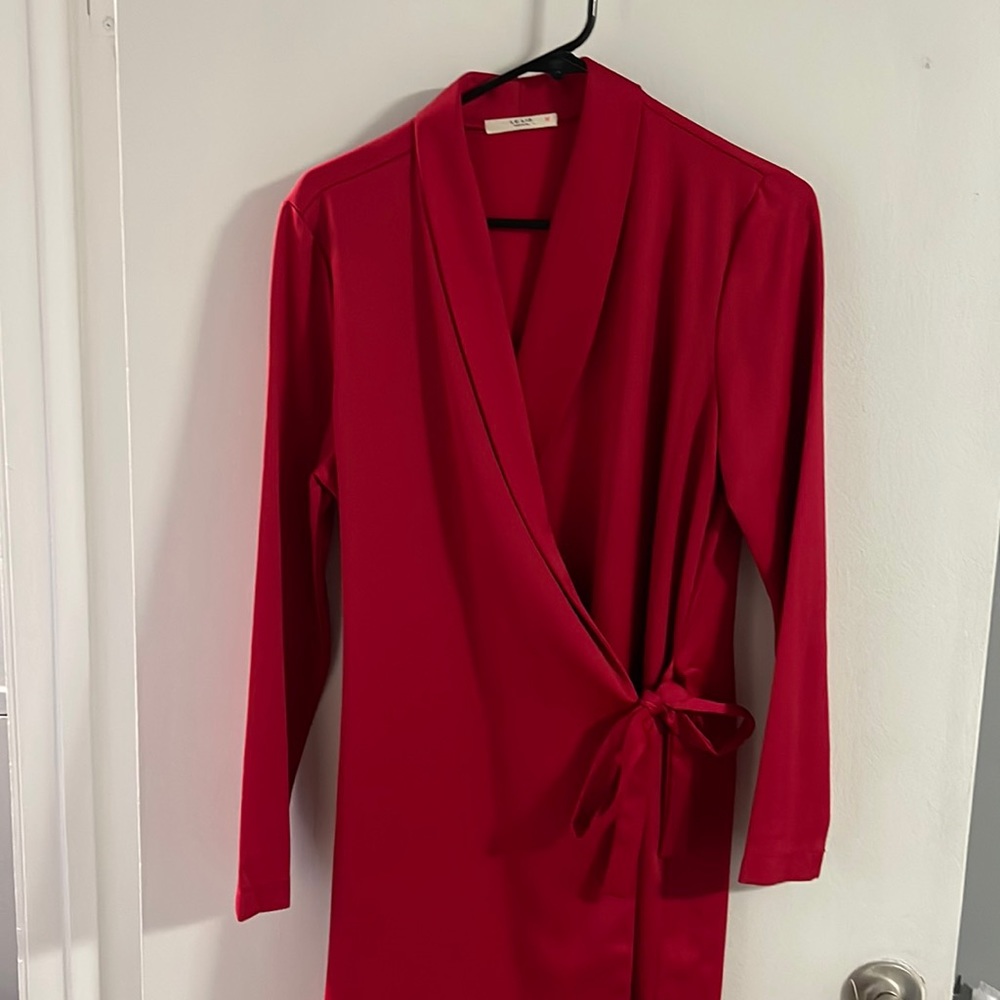 Crimson Red Wrap Dress